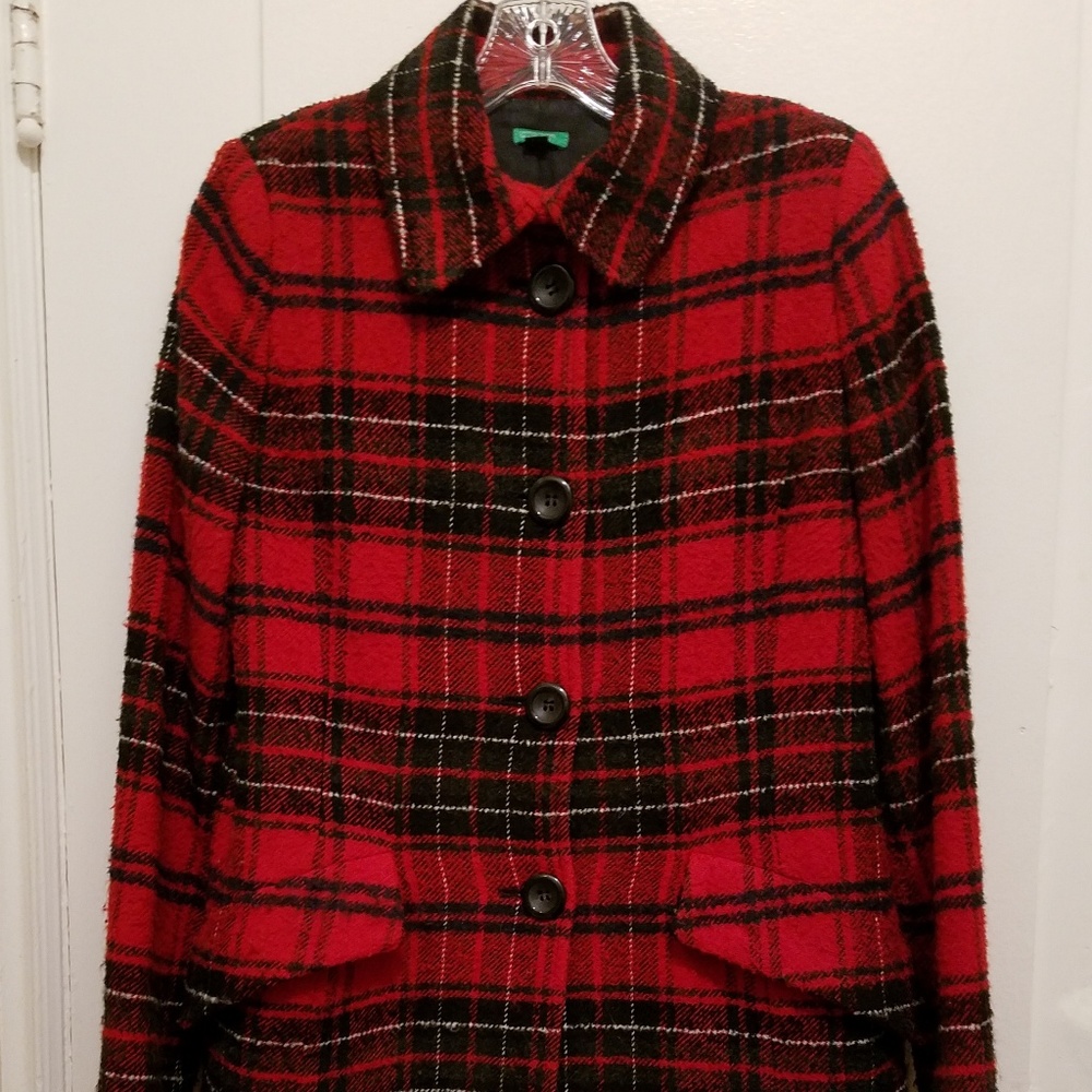 Benetton plaid coat, so cute!